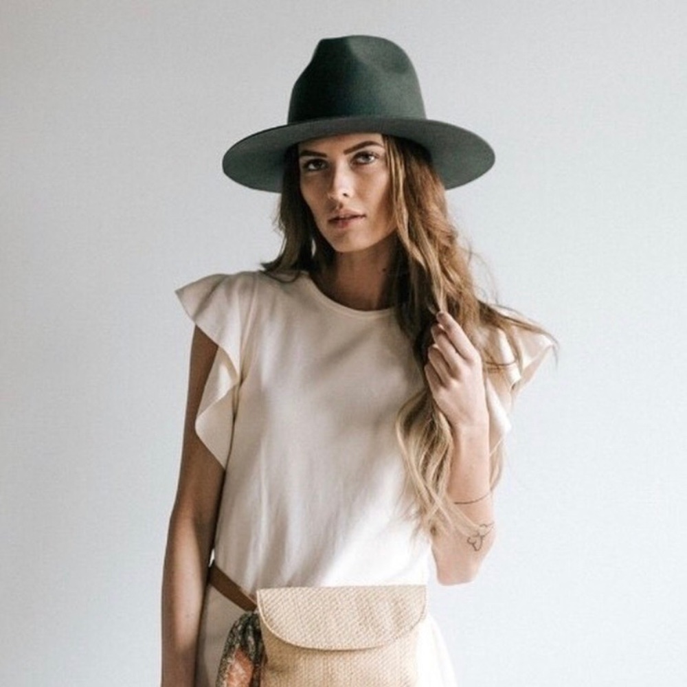 Gigi Pip Grey Flat Brim Hat